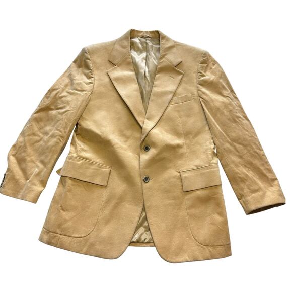 Mens Beige Suit Jacket Countess Mara Custom Ultra Suede - Picture 1 of 10